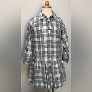 Gap Girls 5 Grey Plaid Lined Dress